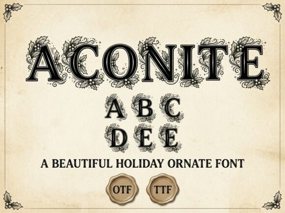 Aconite Font for Holiday Campaigns