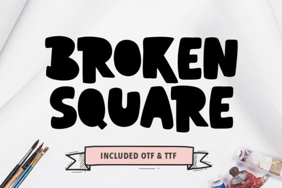 Broken Square Font for Creative Makers