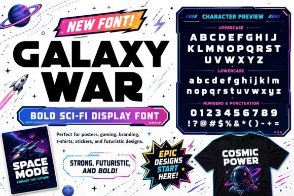 Galaxy War Font for Creative Makers