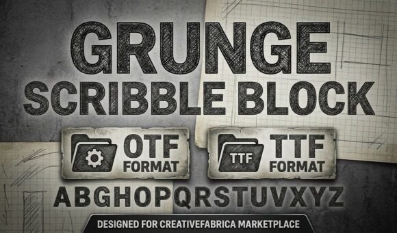 Grunge Scribble Block Font
